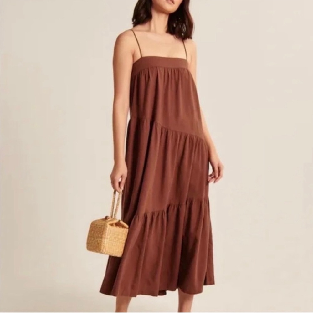 Abercrombie Asymmetrical Tiered Maxi Dress